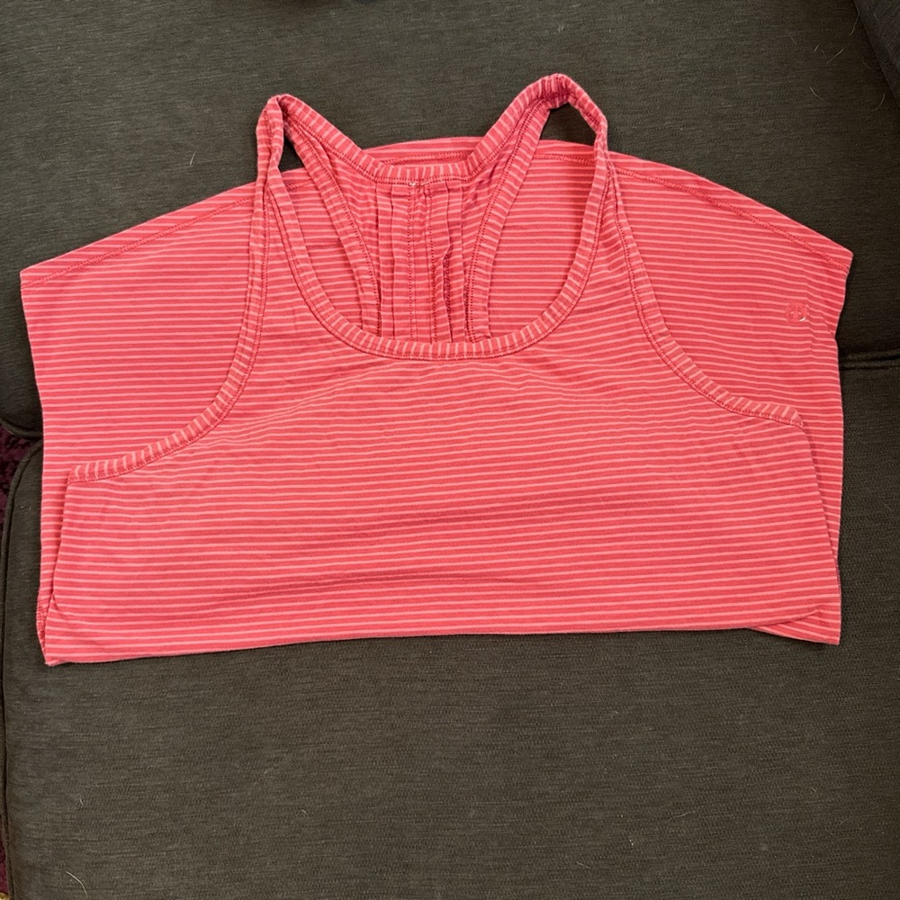 Lululemon Striped Pink Tank Top